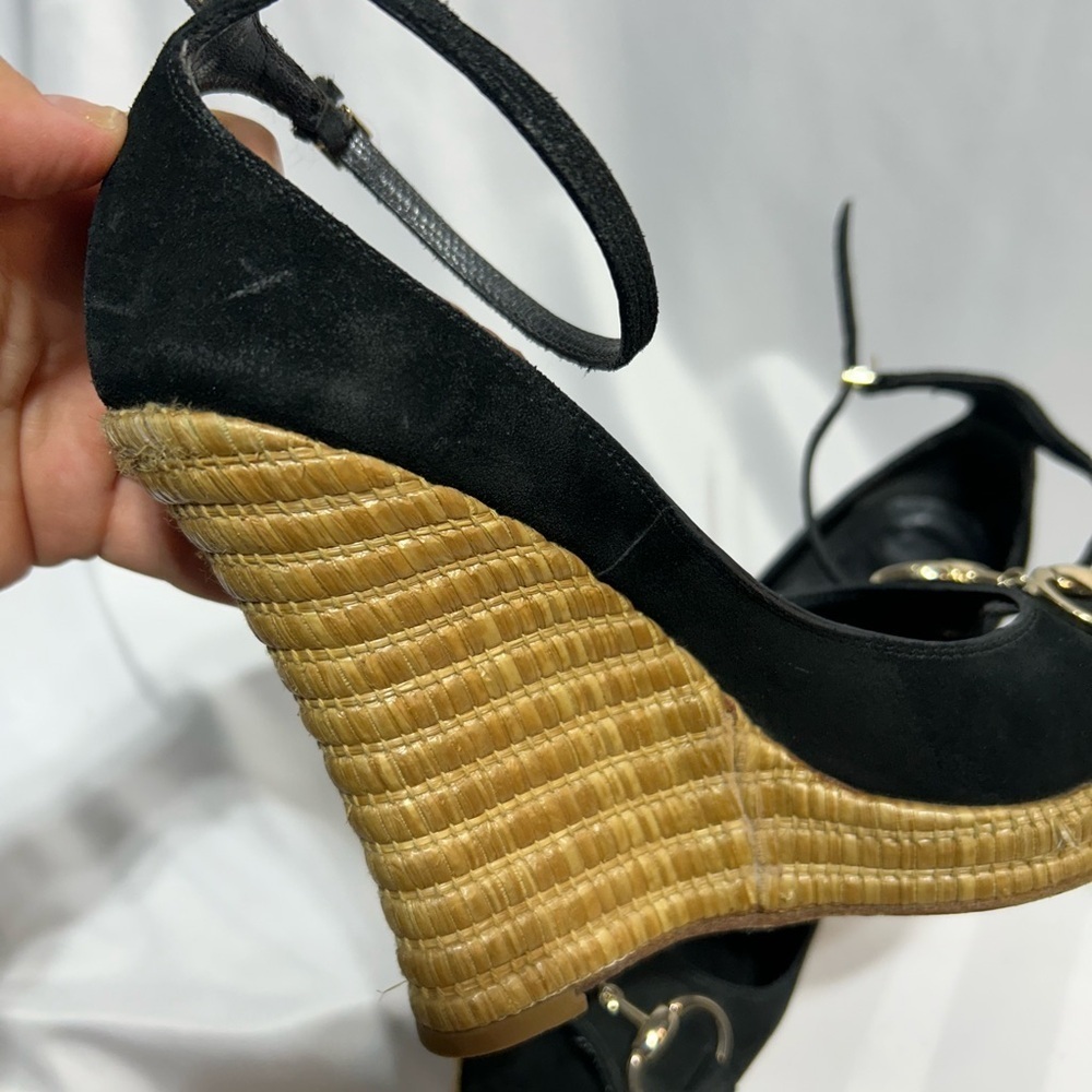 GUCCI espadrilles wedges with horsebit design and ankle strap. Size 8. B… - Picture 14 of 15